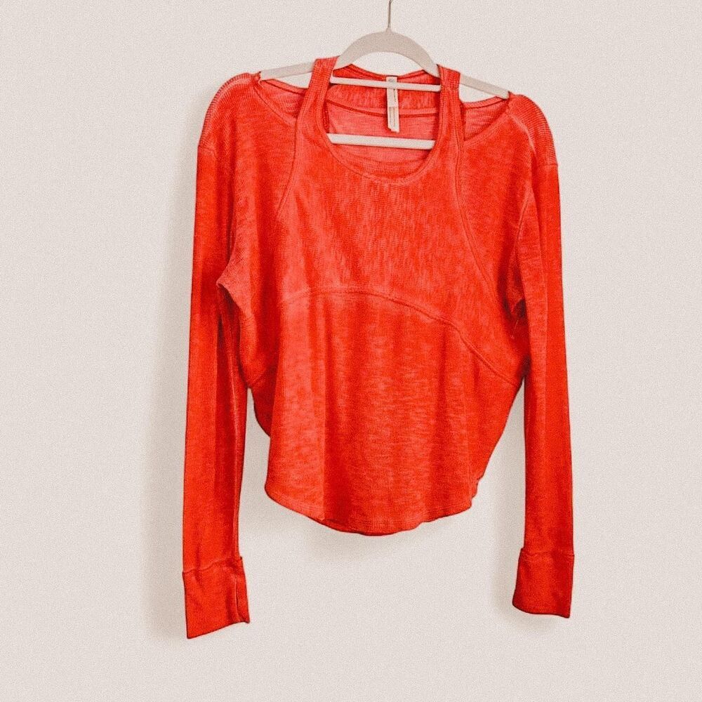Free People Zenith Burnout thermal Tee Indie Burnout Layering Essential (XS)